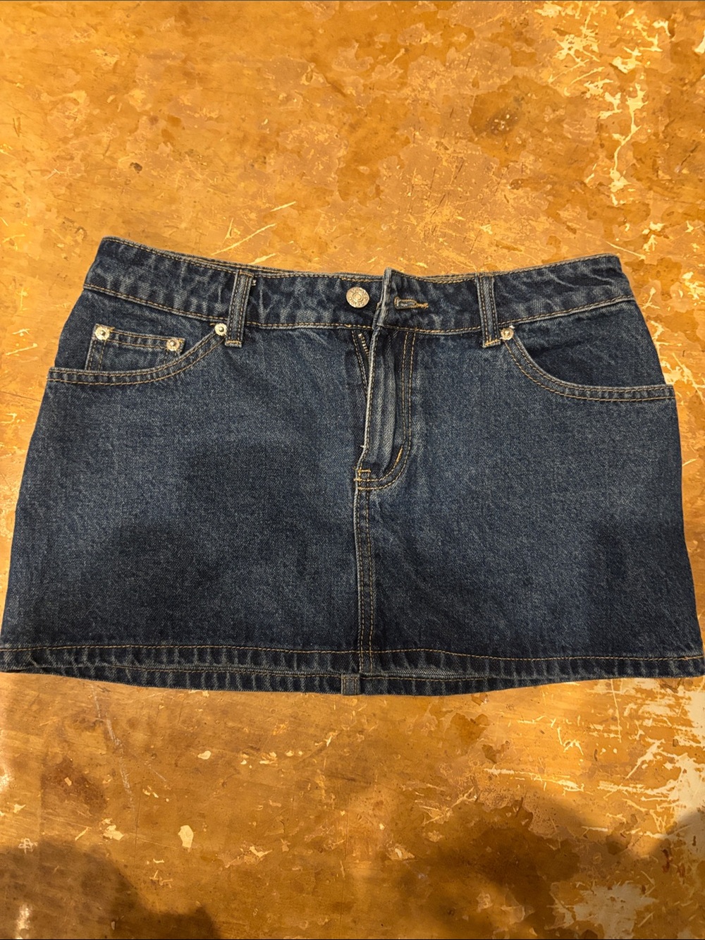 Edikted Dark Blue Denim Mini Skirt